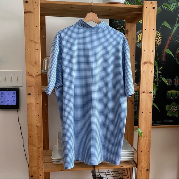 Dunning Golf Blue Windsurfer Windowpane Plaid Chadwick Ventilated Polo Shirt XL - Picture 3 of 14